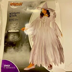 Girls Wintery Witch Costume Medium 8-10